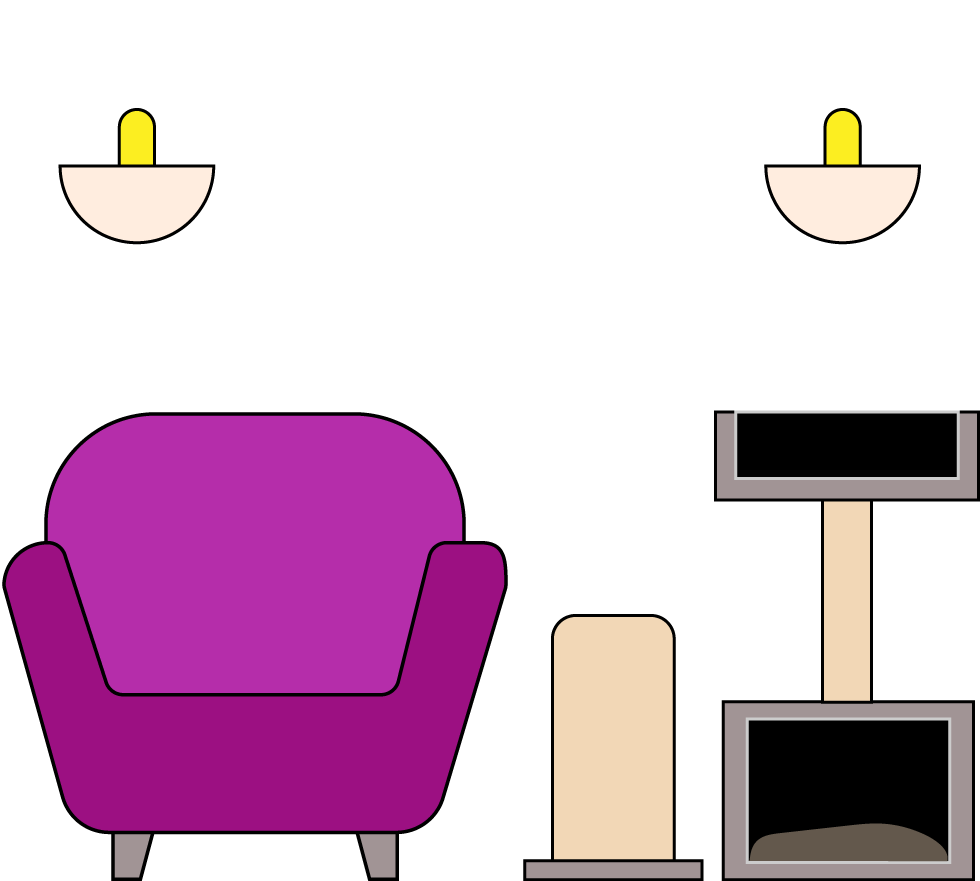 Zona de muebles y guiones